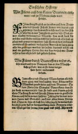 Wie Fileno auß dem klaren Brunnen antwort/ und zu Medeon eiliche wort spricht.