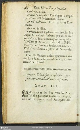 Proposita Scholiastis explicatio perpenditur, & ad inferiora refertur. Chap. III.