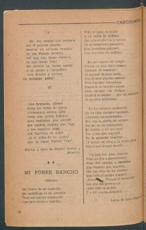 Mi pobre rancho : (Estilo)