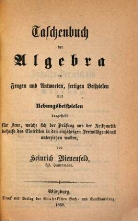 Stahel's Prüfungs-Bibliothek für einjährige Freiwillige : Eine gründliche, kurzgefaßte Vorbereitung zum Examen für den einjährigen Freiwilligendienst, herausgegeben von tüchtigen Fachmännern. 2,2