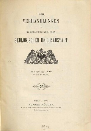 Verhandlungen der Geologischen Reichsanstalt. 1890