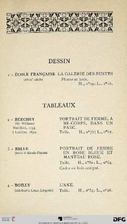 Tableaux (Nr. 2-17)