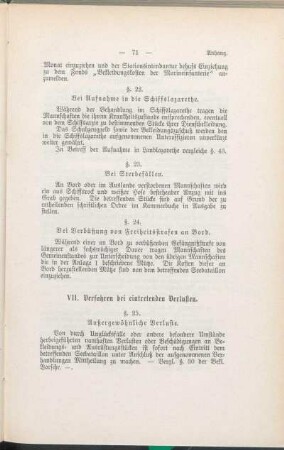 VII. Verfahren bei eintretenden Verlusten.