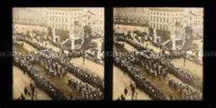 Trauerzug mit Sarg Kaiser Wilhelm I., Schlossbrücke, Berlin