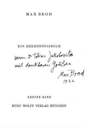Heidentum, Christentum, Judentum : ein Bekenntnisbuch / von Max Brod