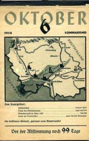 Abreißkalender zur Saar-Abstimmung ("Abstimmungskalender")