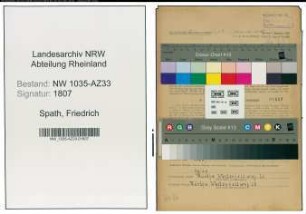 Entnazifizierung Friedrich Spath , geb. 18.09.1890 (Bergmann)