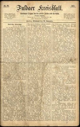 Ausgabe vom Mittwoch, den 21. November 1877.