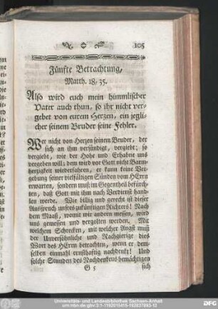 Fünfte Betrachtung, Matth. 18, 35.