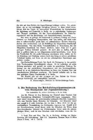 Die Bedeutung des Reichslichtspielgesetzentwurfs vom Standpunkt der Jugenderziehung : [Mitteilungen]