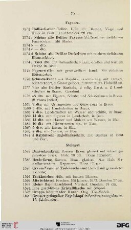 Steingut (Nr. 1588-1596)