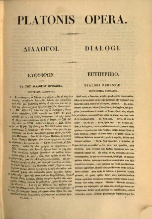 Platonis opera : graece et latine cum scholiis et indicibus, 1