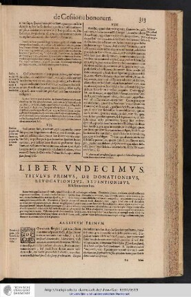 Liber XI. Titulus I.