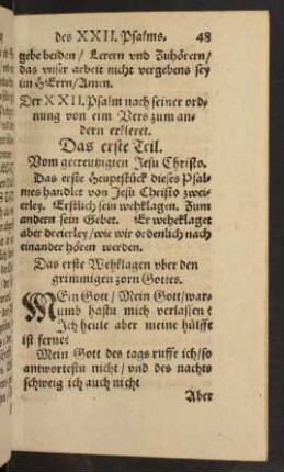 Das erste Wehklagen uber den grimmigen zorn Gottes.