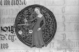Missale des Simon Renoul — Ausschnitt: Tierkreiszeichen Waage, Folio 5 recto