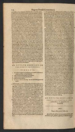 Ad Titulum XXXV. Cod. De Pactis Pignorum, Et Lege commissoria in pignoribus rescindenda.