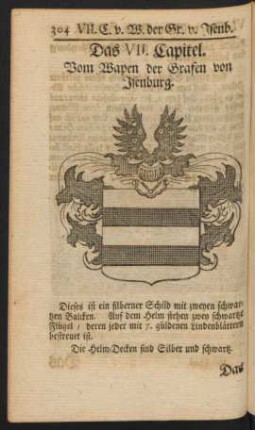 Das VII. Capitel. Vom Wapen der Grafen von Isenburg