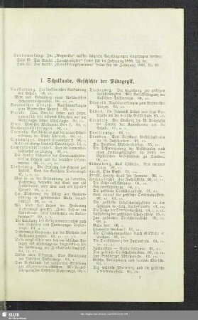 I. Schulkunde, Geschichte der Pädagogik