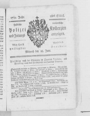 26tes Stück., Ausgabe vom 28. Juni 1780