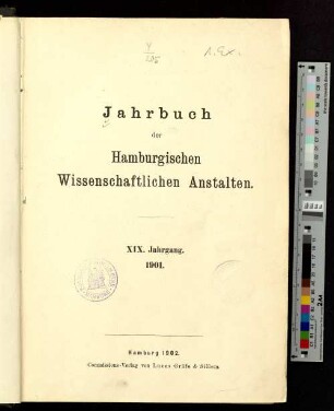 19.1901(1902): Jahrbuch der Hamburgischen Wissenschaftlichen Anstalten