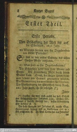 Erster Theil. Von Erschaffung der Welt bis auf die Sündfluth, 1656 Jahr