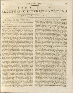 Num. 26. Den 31. Januar 1804