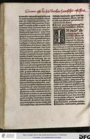Sermo quadragesimusoctavus de sancto Nicolao famosissimo confessore.