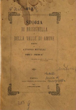 Storia di Brisighella e della Valle di Amone. 2