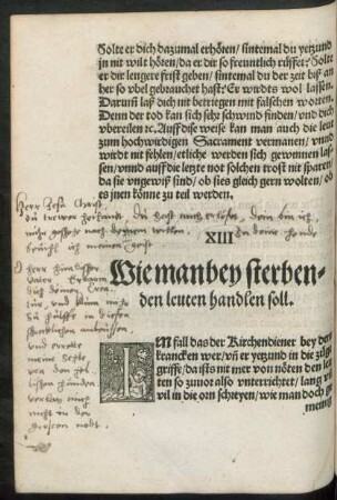 XIII Wie man bey sterbenden leuten handlen soll.