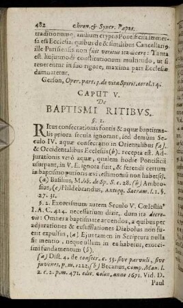 Caput V. De Baptismi Ritibus
