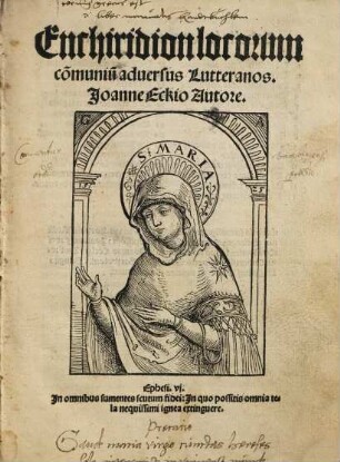 Enchiridion locorum com[m]uniu[m] aduersus Lutteranos