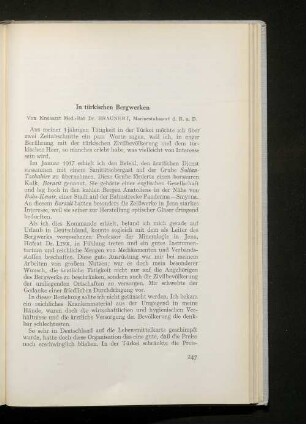 In türkischen Bergwerken