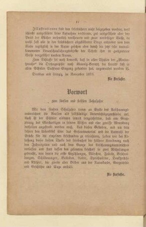 Vorwort zum fünften und sechsten Schuljahre