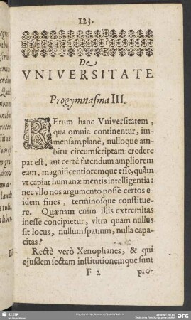 De Universitate Progymnasma III.