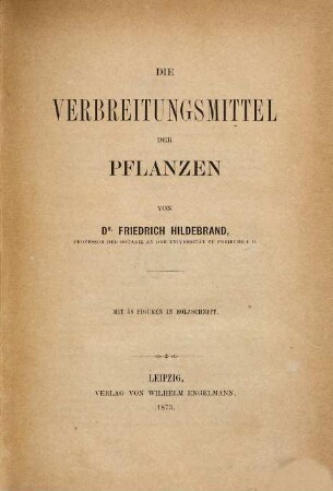 Die Verbreitungsmittel der Pflanzen
