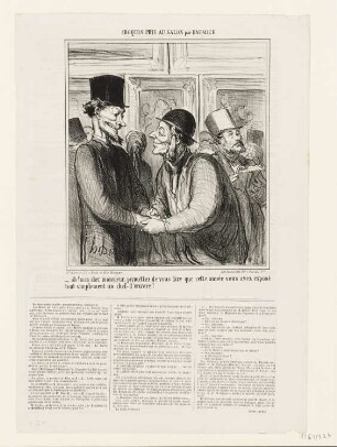 Ah! Mon cher monsieur, permettez de...., Blatt 3 der Folge: „Croquis pris au Salon“, in: „Le Charivari“, Paris 1865
