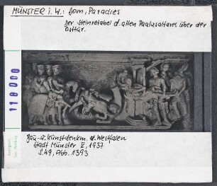 Münster i. Westfalen, Dom: Paradies, Steinretabel des alten Paulusaltars