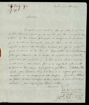 [Brief des Diplomaten Mal'cov an Heyne vom 21.08.1792]