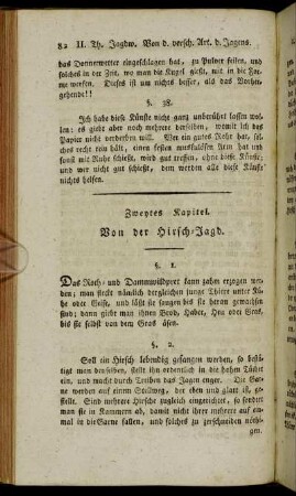 Zweytes Kapitel. Von der Hirsch-Jagd.