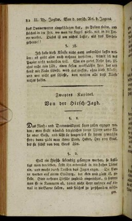 Zweytes Kapitel. Von der Hirsch-Jagd.