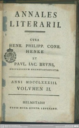 1783,2: Annales literarii Helmstadienses