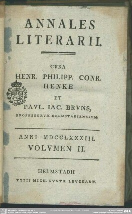 1783,2: Annales literarii Helmstadienses