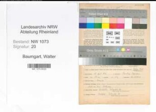 Entnazifizierung Walter Baumgart , geb. 28.04.1912 (Gerichtsreferendar)