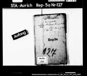 Erste Vormundschaftsrechnung (Lantzius-Beninga)