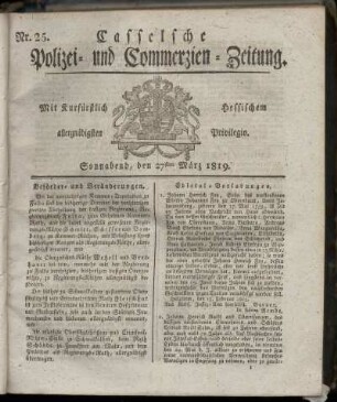 Nr. 25, Sonnabend, den 27sten Maerz 1819