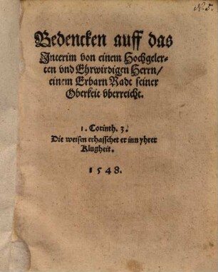 Bedencken auff das Interim