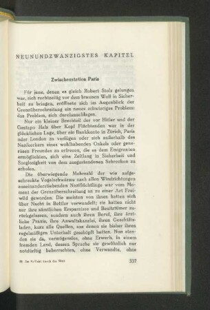 Neunundzwanzigstes Kapitel Zwischenstation Paris