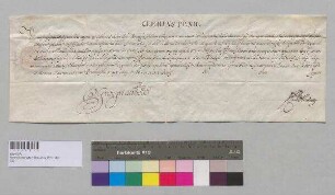 Papst Clemens XII. gewährt dem Karmelitenkloster in Straubing am Festtag des Hl. Sebastian einen Ablass. S: Papst Clemens X.