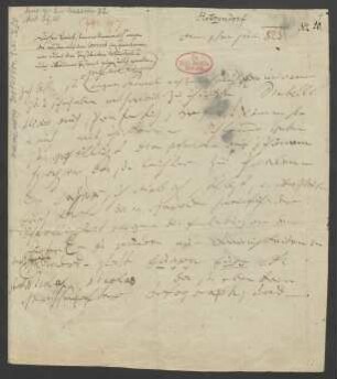 Brief an Anton Schindler : o.D. [1. Juni, vielmehr Juli 1823]