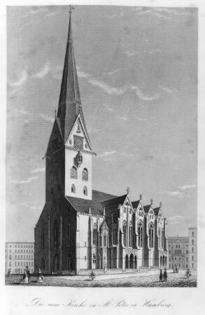 Die neue Kirche zu Sankt Peter in Hamburg : Die neue Kirche zu Sankt Peter in Hamburg. Stich; 185 x 247 mm. Dresden: SLUB Hist.misc.B.208
